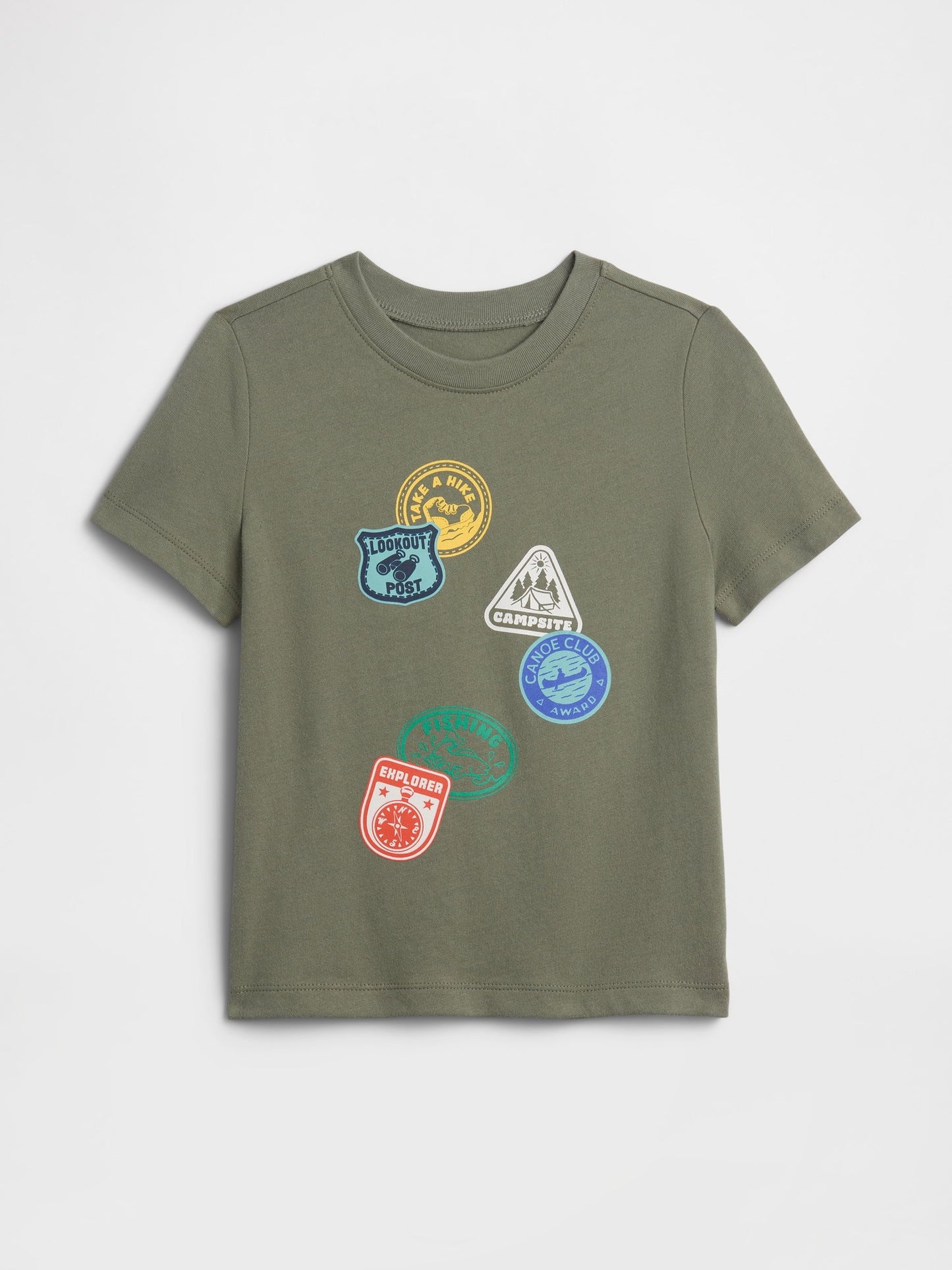 Haki Grafik Baskılı T-shirt