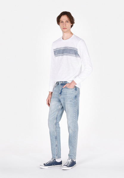 Loose Tapered Fit Erkek Indigo Jean Pantolon