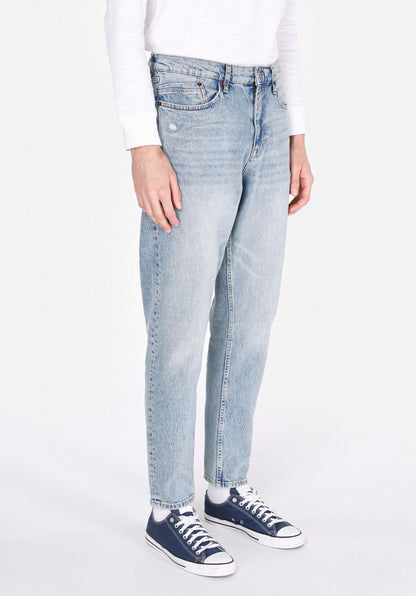 Loose Tapered Fit Erkek Indigo Jean Pantolon