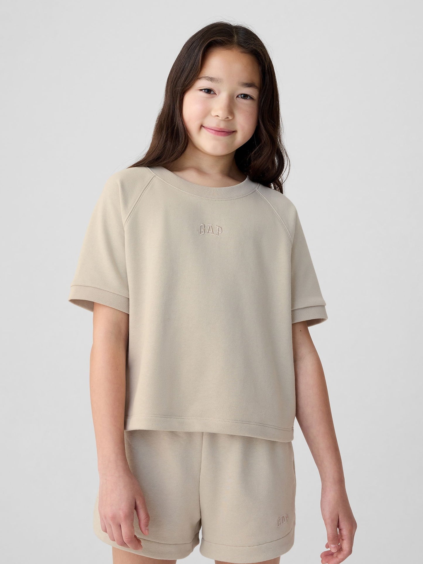 Bej Mini Gap Logo Raglan Sweatshirt