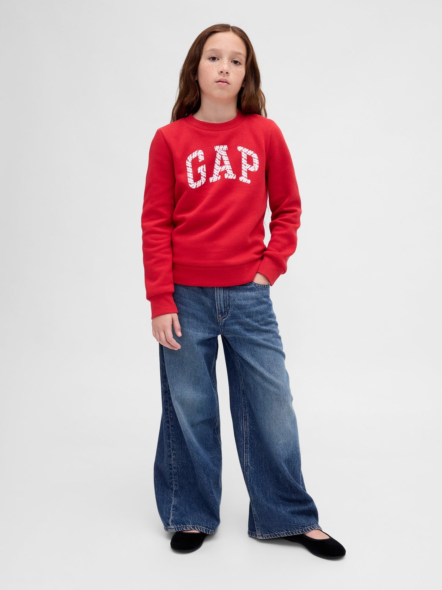 Kırmızı Grafik Gap Logo Sweatshirt