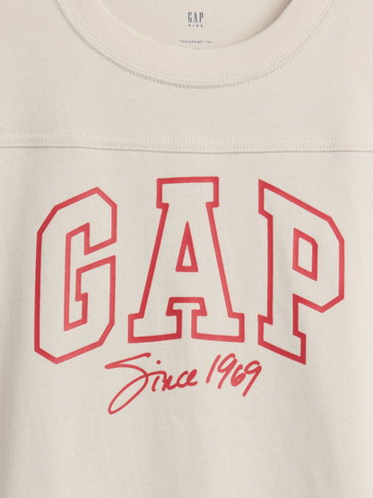 Kırık Beyaz Oversized Logo T-shirt