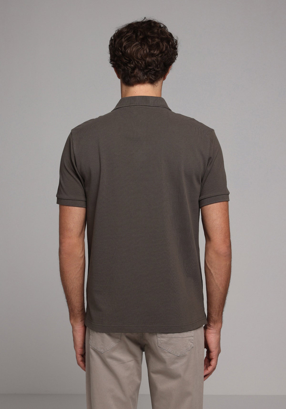 Regular Fit Polo Yaka Düz Erkek Yeşil Pamuklu Cepsiz Kısa Kol Tişört