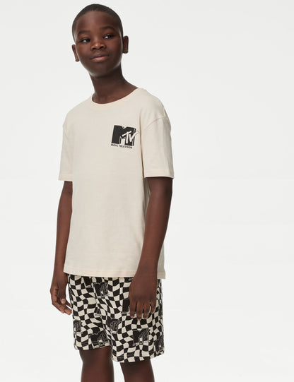 Saf Pamuklu Mtv:trade_mark: Baskılı Çocuk Pijama Takımı (6-16 Yaş)