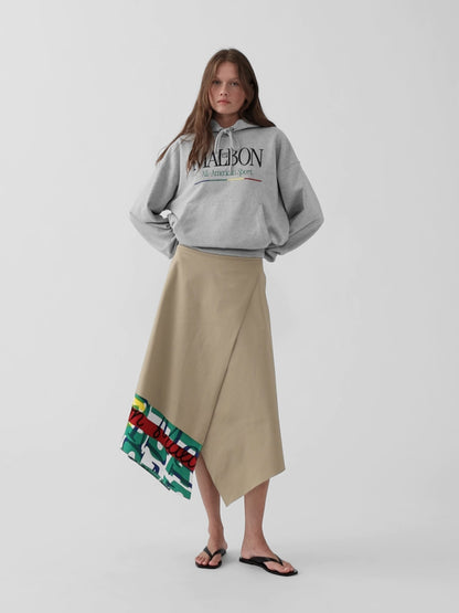 Bej Gap × Malbon Twill Handkerchief Maxi Etek