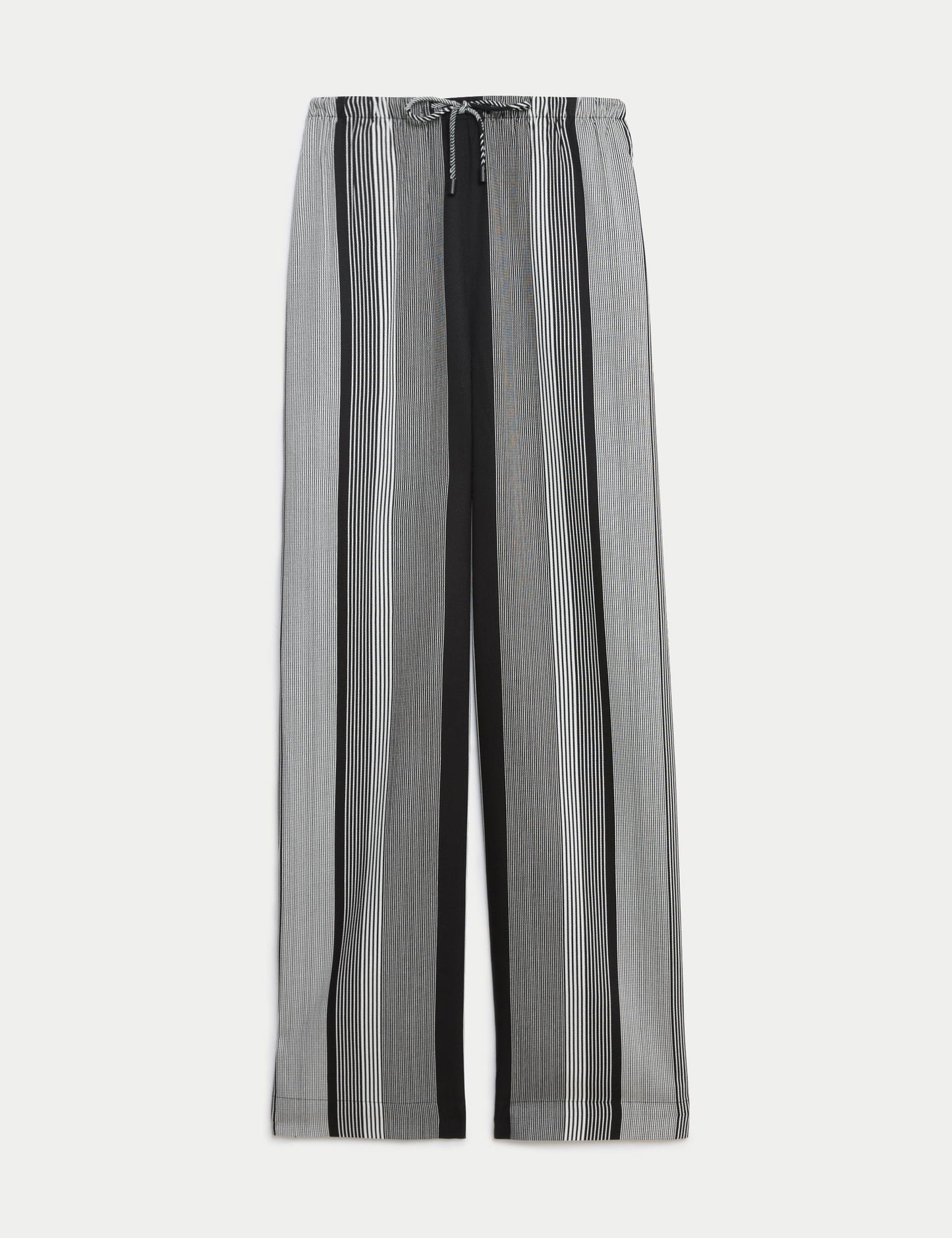 Yüksek Bel Desenli Wide Leg Pantolon
