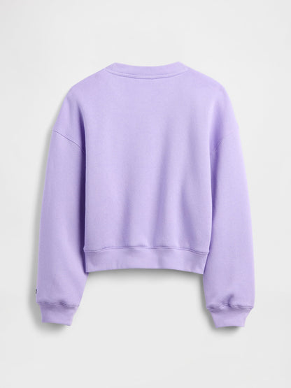 Mor Disney Lilo Ve Stitch Oversized Grafik Baskılı Sweatshirt