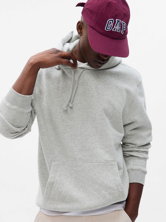 Gri Vintage Soft Kapüşonlu Sweatshirt
