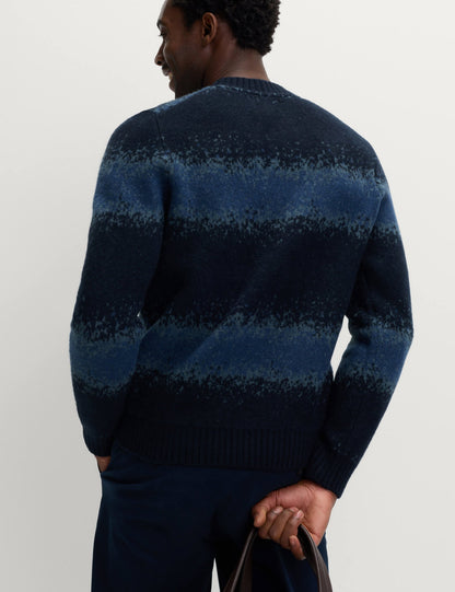 Supersoft Ombré Çizgili Bisiklet Yaka Kazak