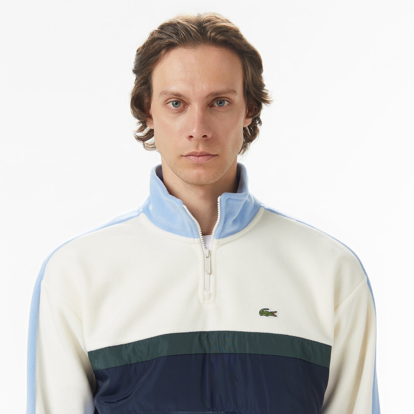 Lacoste Erkek Loose Fit Renk Bloklu Açık Mavi Sweatshirt