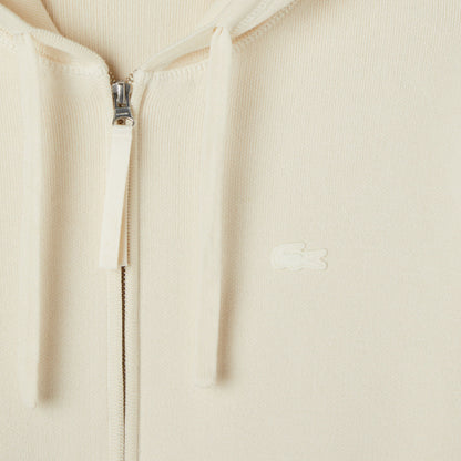 Lacoste Kadın Classic Fit Kapüşonlu Krem Hırka