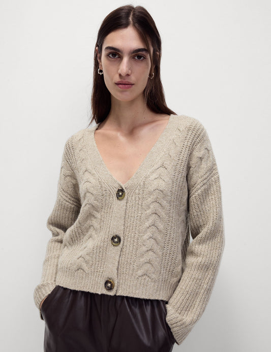 V Yaka Relaxed Fit Hırka