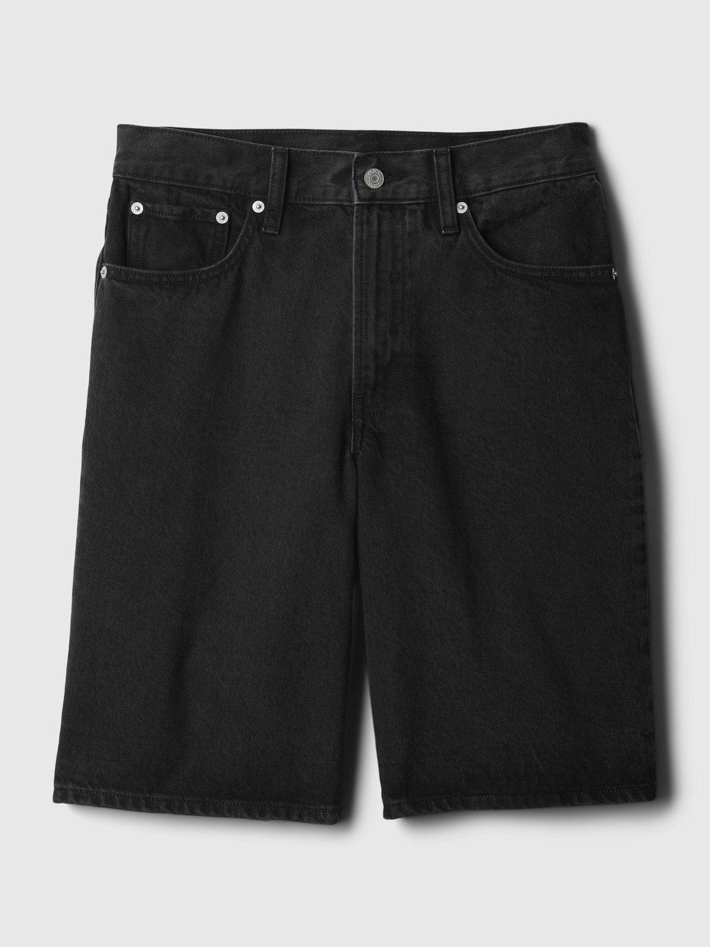 Siyah 11.5 Mid Rise Longline Denim Şort