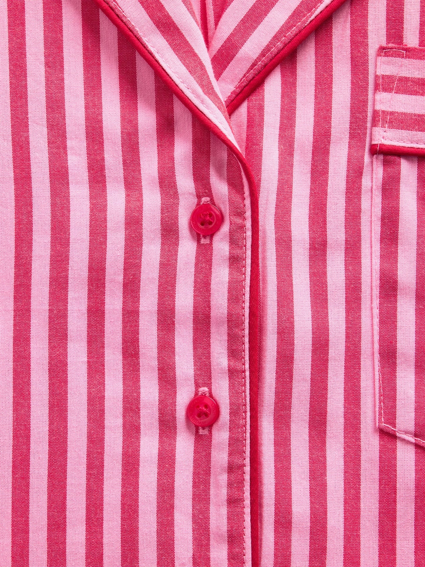 Kırmızı Gap × Summer Fridays Relaxed Poplin Çizgili Pijama Üstü