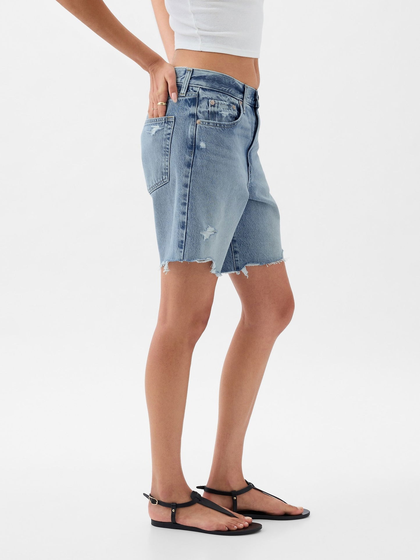 Açık Mavi 8 Mid Rise '90s Loose Denim Bermuda Şort