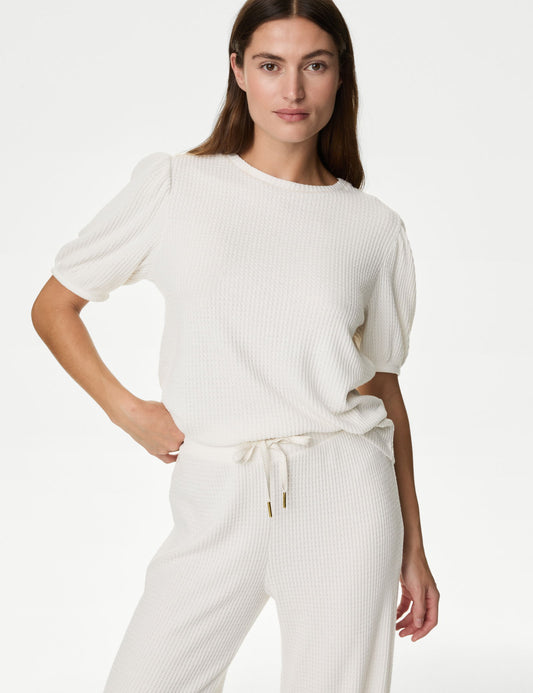 Regular Fit Waffle Pijama Üstü