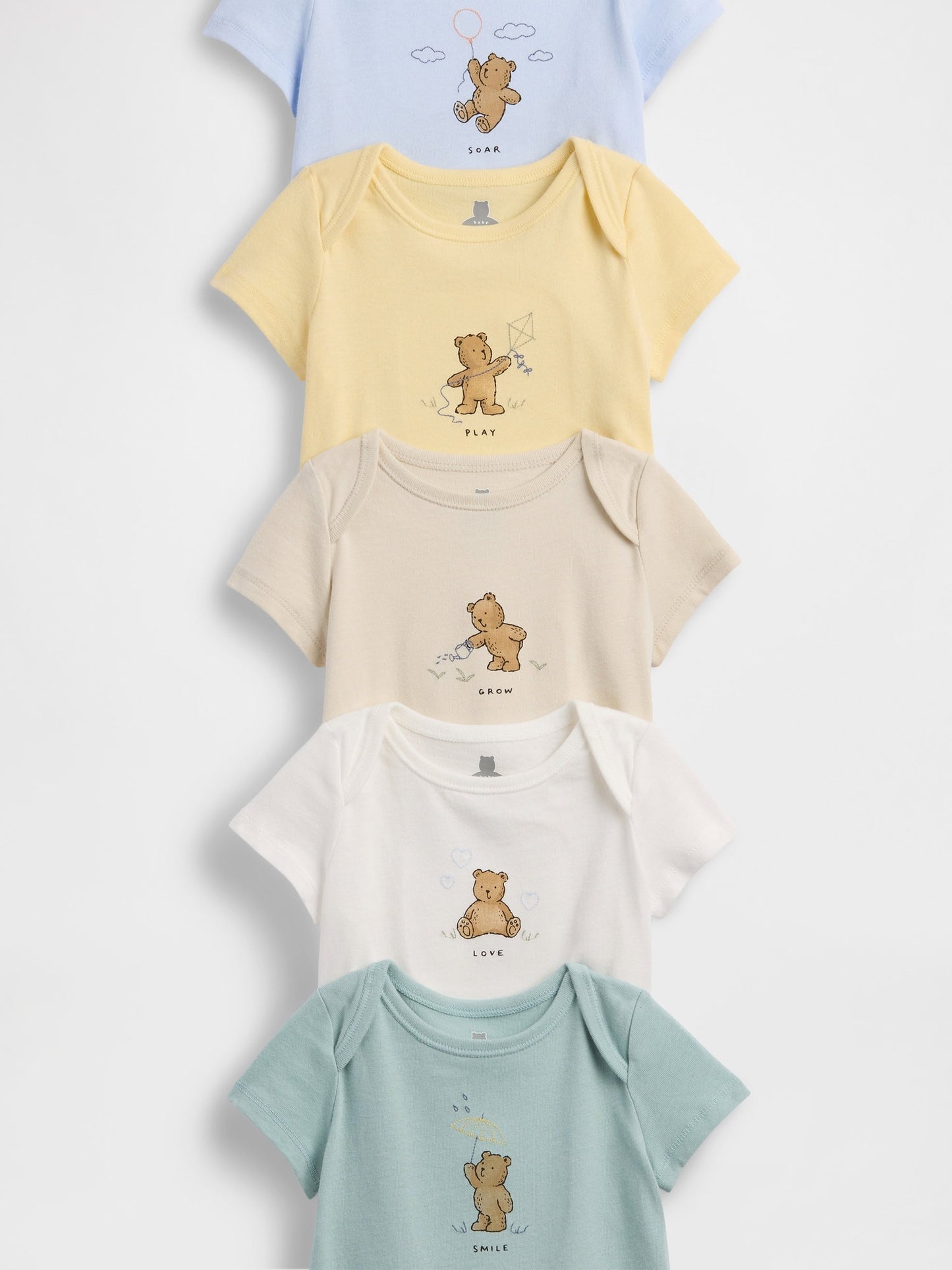Çok Renkli First Favorites Organik Pamuk Bodysuit (5'li)