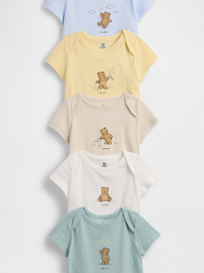 Çok Renkli First Favorites Organik Pamuk Bodysuit (5'li)