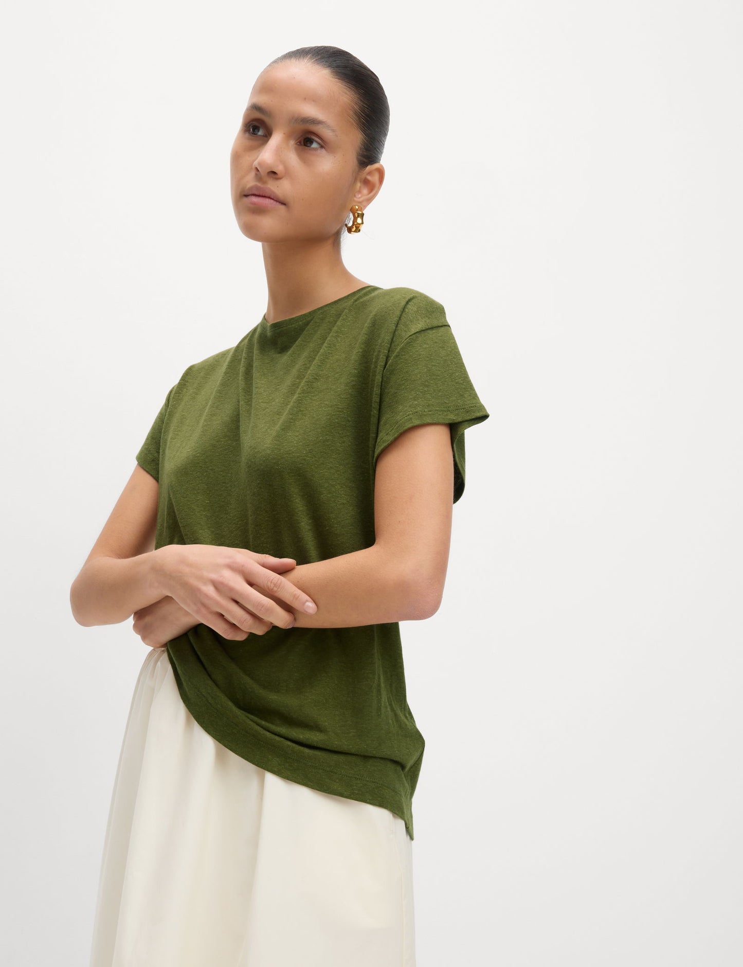 Keten Karışımlı T-shirt