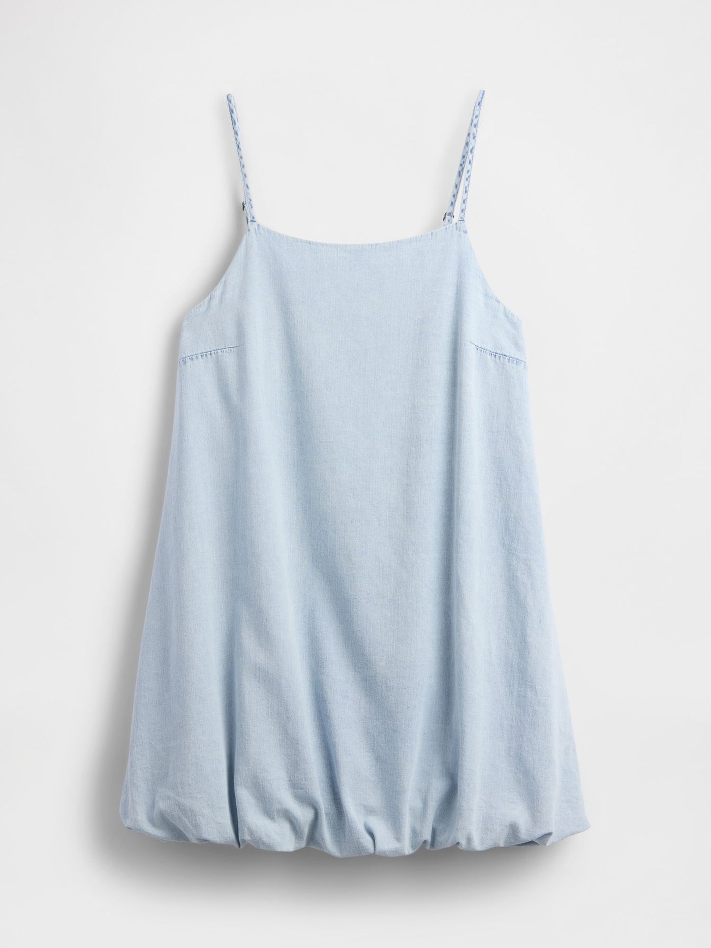 Açık Mavi Denim Bubble Mini Elbise