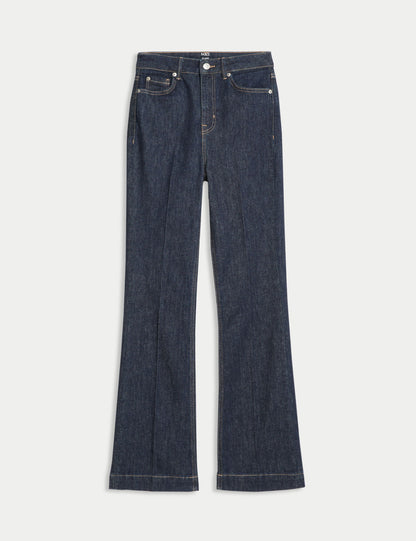 Yüksek Bel Slim Flare Jean Pantolon