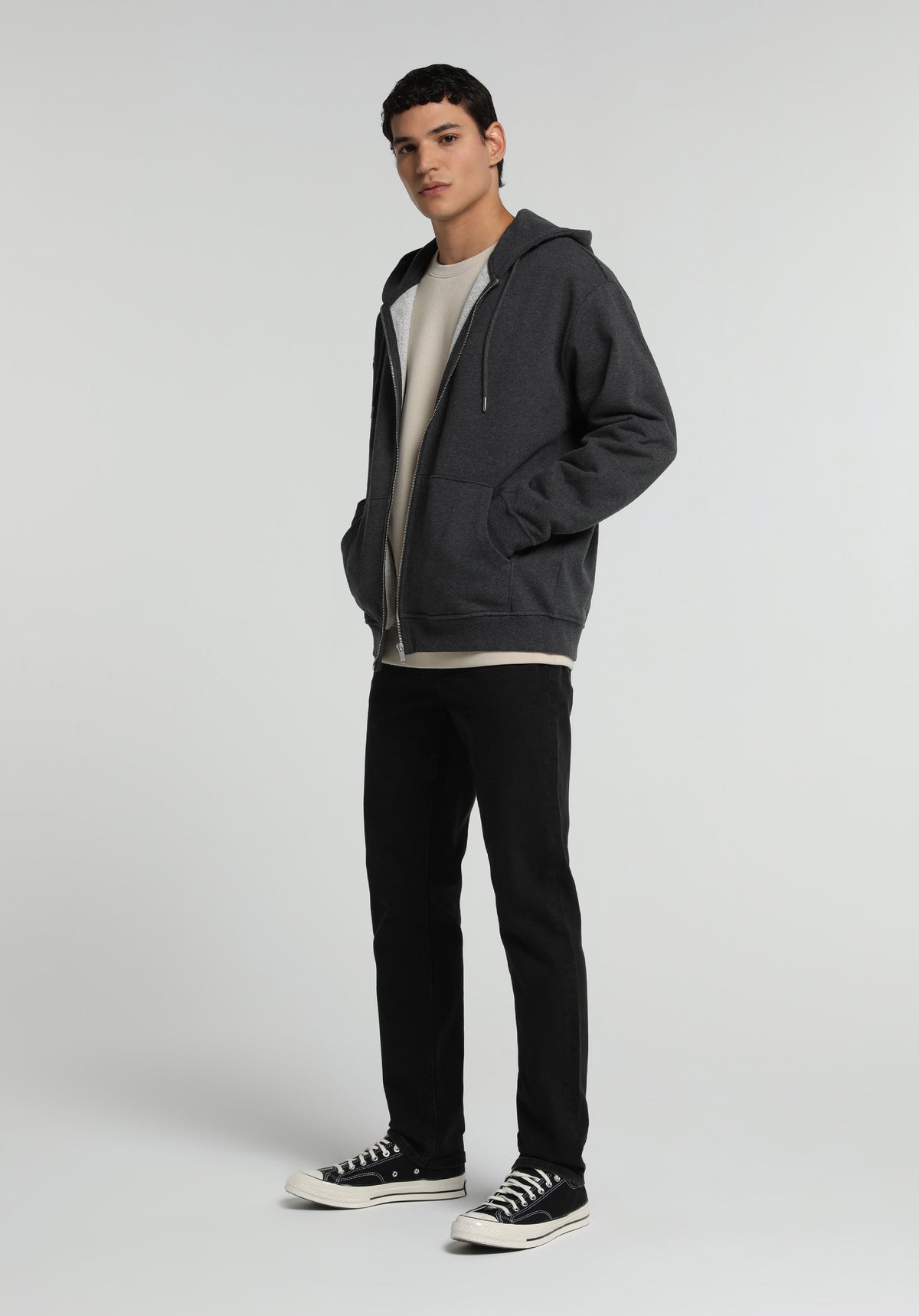 Oversize Fit Erkek Antrasit Sweatshirt