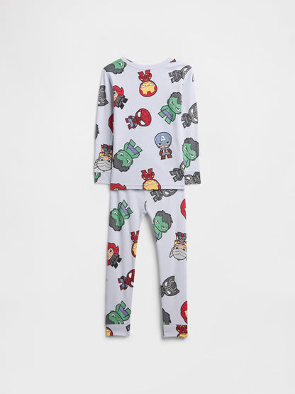 Gri Marvel Avangers Grafik Baskılı Pijama Takımı