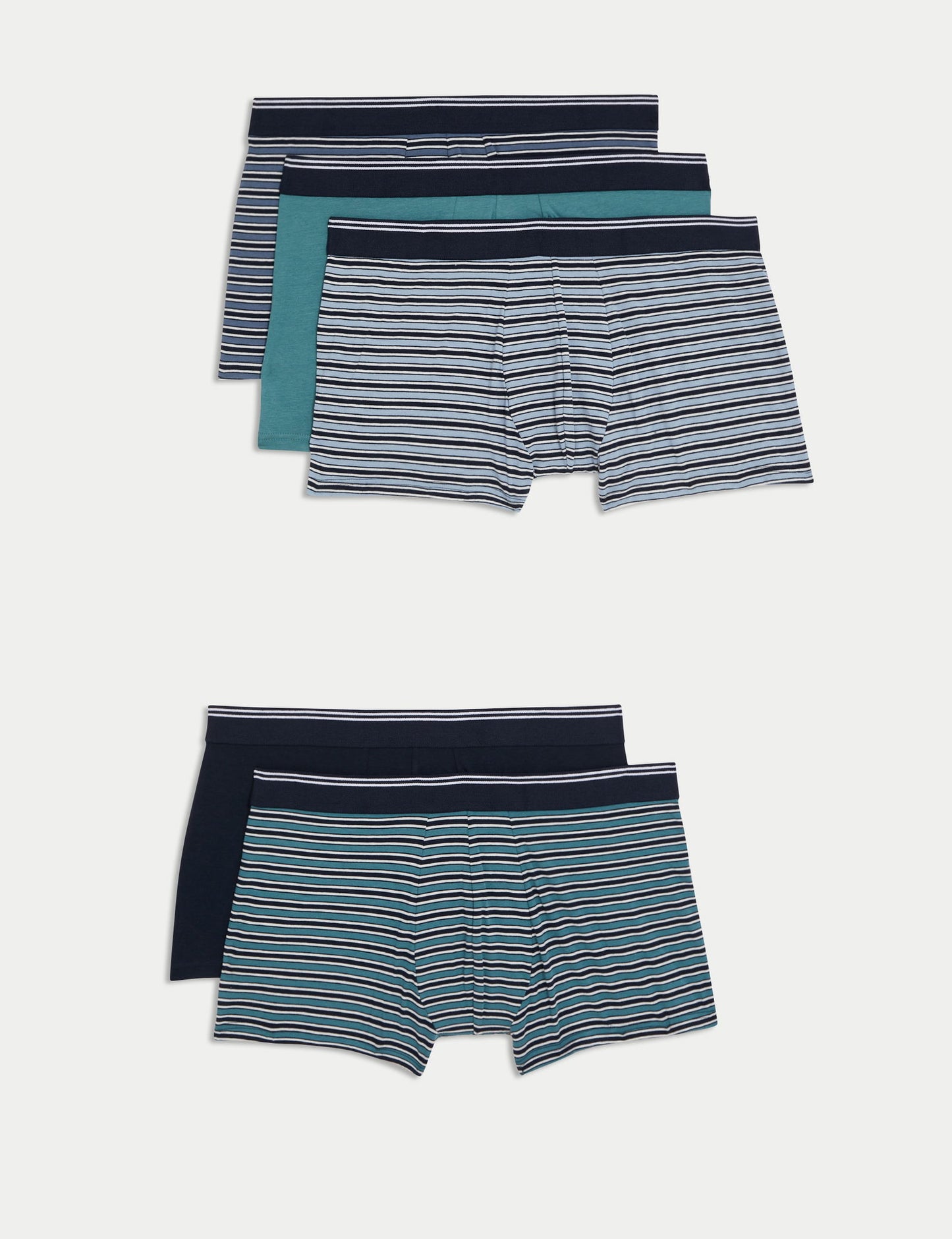 5'li Pamuklu Cool & Fresh™ Çizgili Hipster Boxer