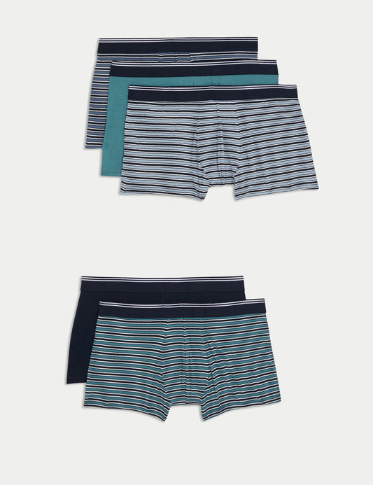 5'li Pamuklu Cool & Fresh™ Çizgili Hipster Boxer