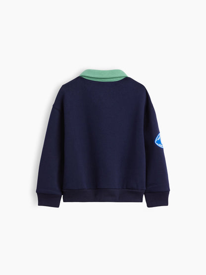 Lacivert Vintagesoft Varsity Logo Polo Sweatshirt