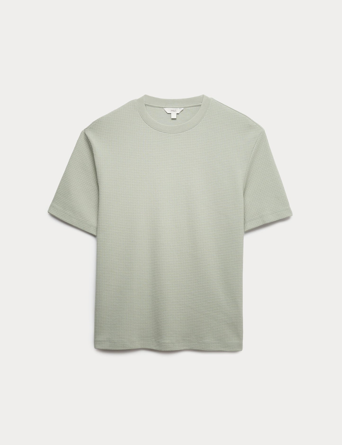 Saf Pamuklu Relaxed Waffle T-shirt