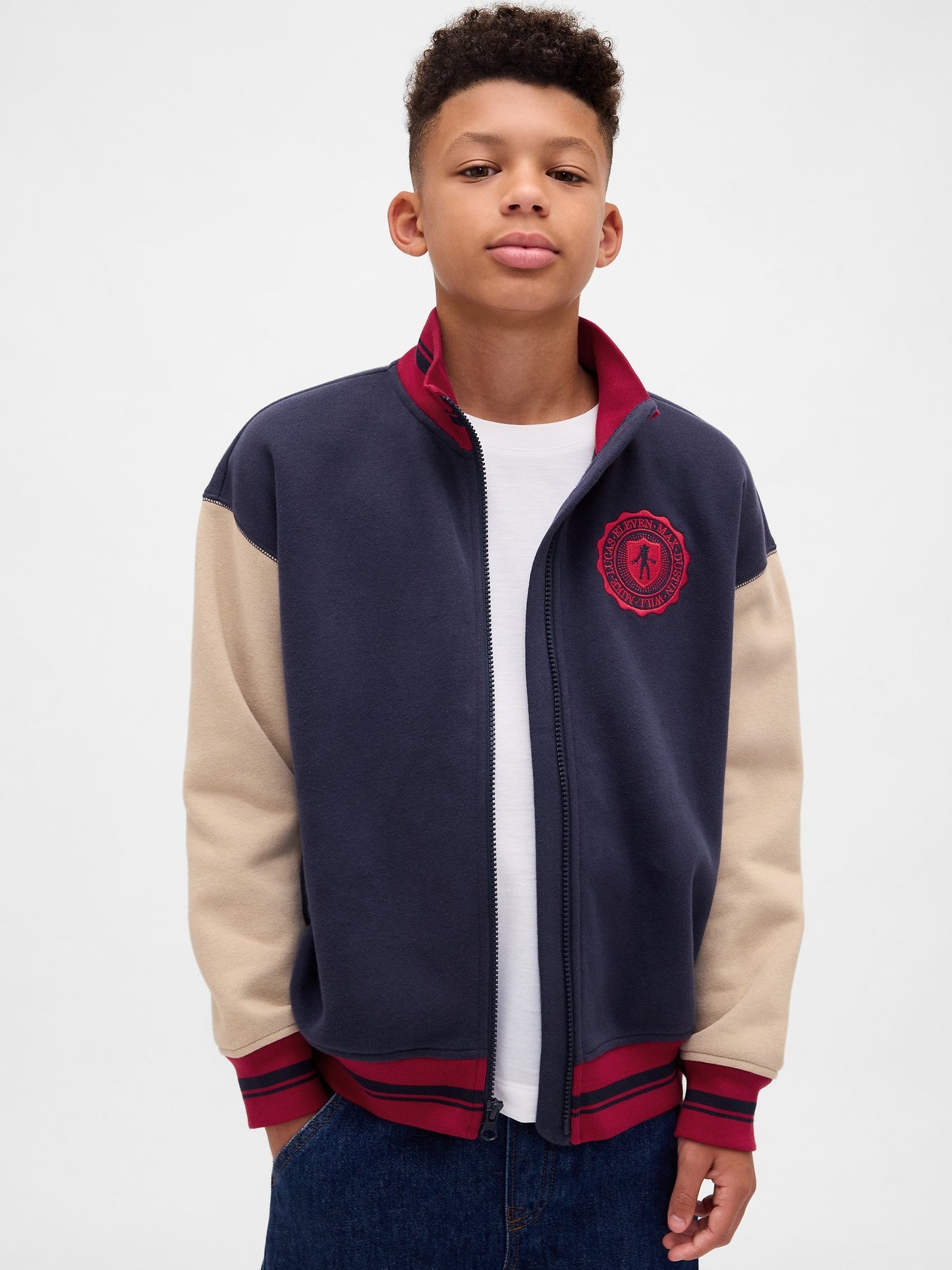 Lacivert Stranger Things Vintagesoft Varsity Sweatshirt