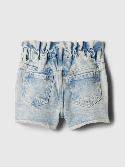 Açık Mavi Mom Ruffle Denim Şort