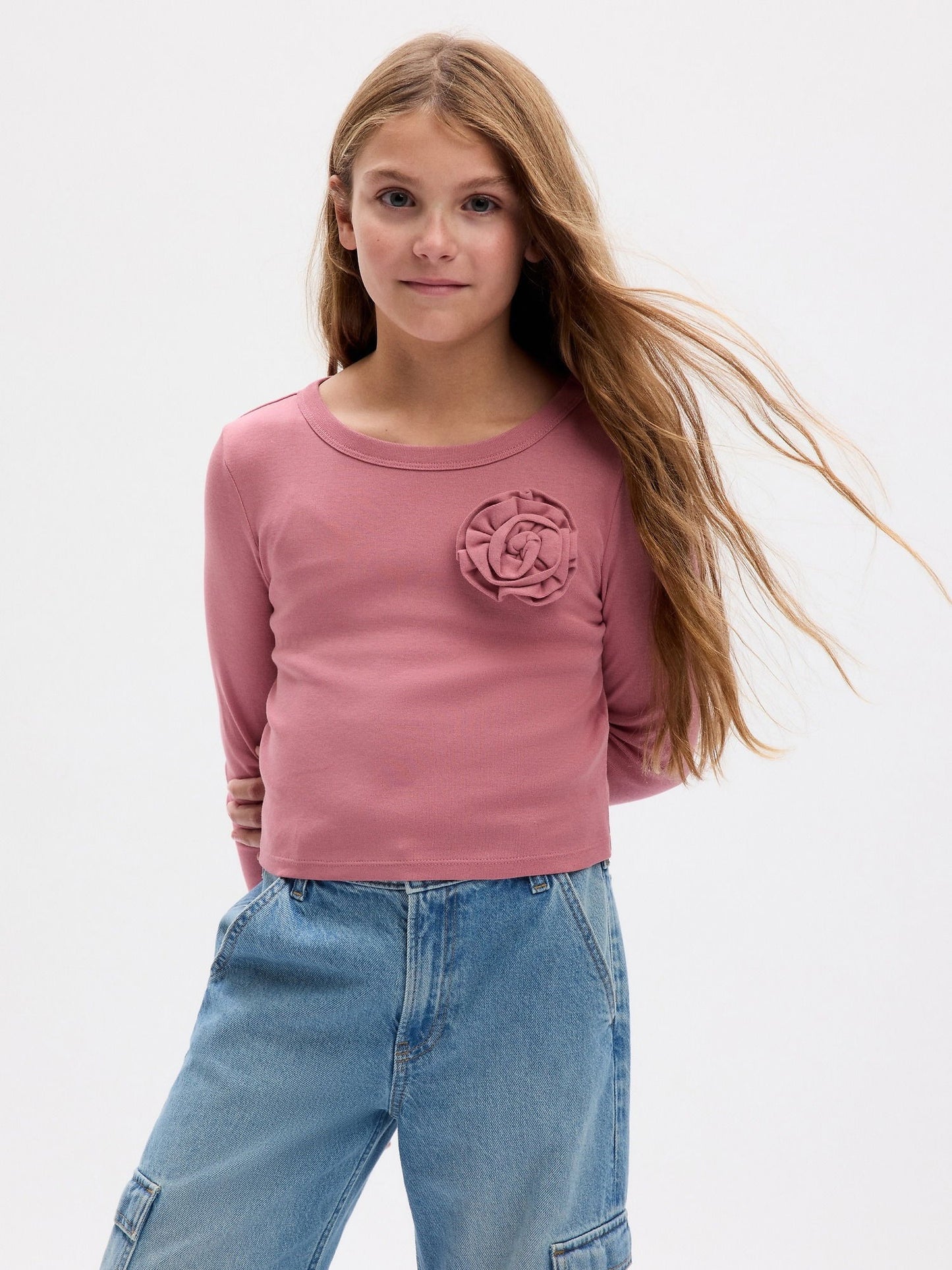 Pembe Organik Pamuk Grafikli T-shirt
