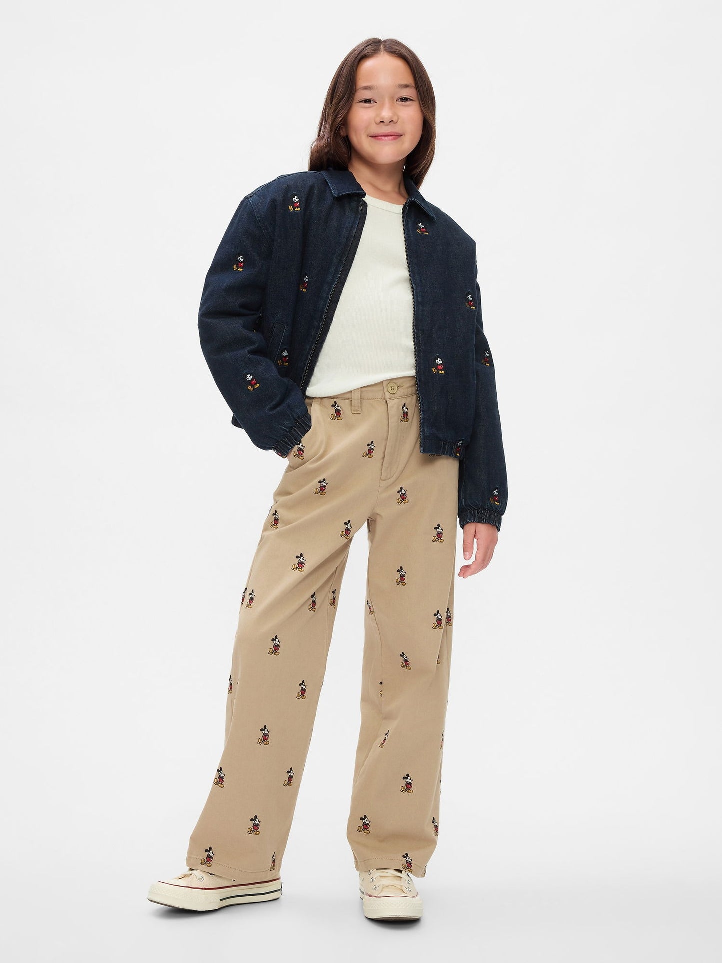 Bej Gap × Disney Işlemeli Baggy Khaki Pantolon