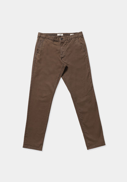 Slim Fit Orta Bel Düz Paça Erkek Kahverengi Pantolon