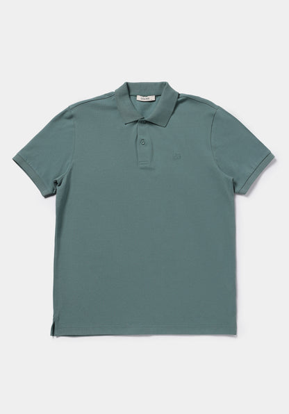 Regular Fit Polo Yaka Düz Erkek Yeşil Cepsiz Kısa Kol Tişört