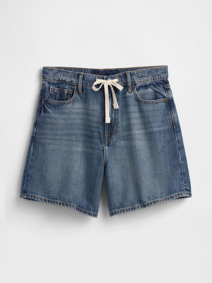 Mavi High Rise Denim Şort