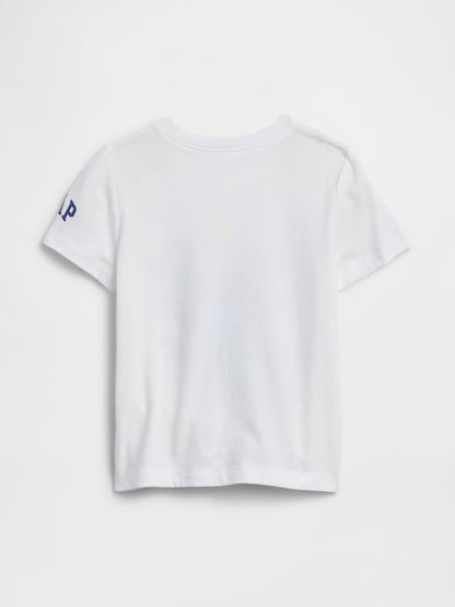 Beyaz Disney Lilo Ve Stitch Grafik Baskılı T-shirt