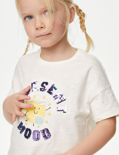 Saf Pamuklu Kısa Kollu T-shirt (2-8 Yaş)