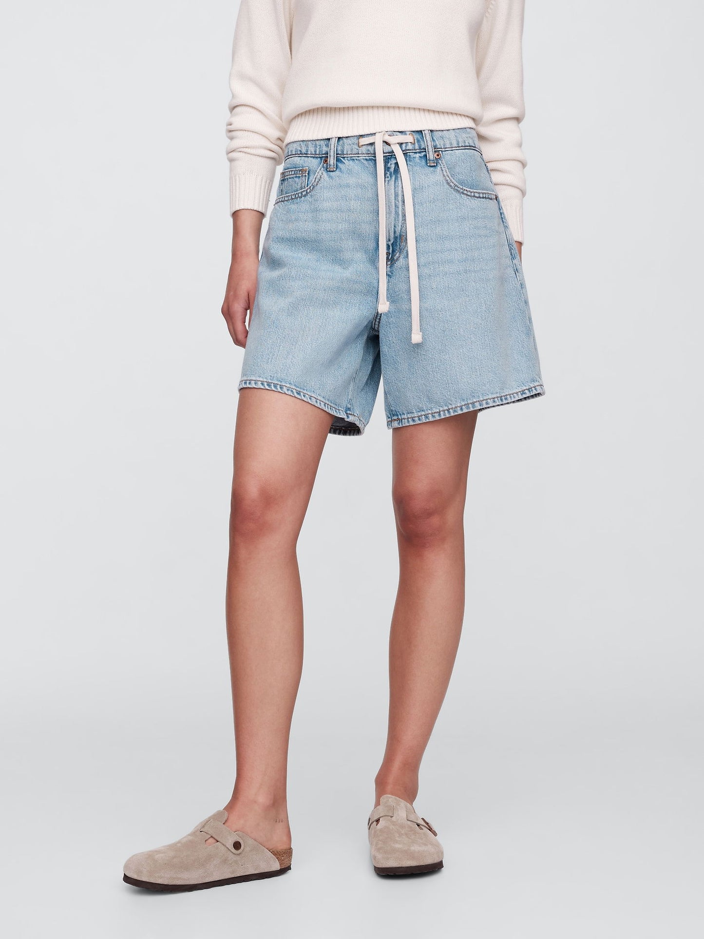 Mavi High Rise Denim Şort