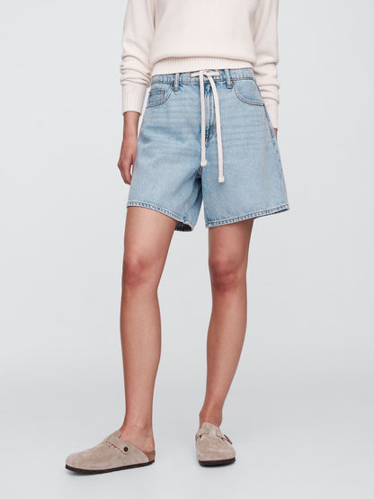 Mavi High Rise Denim Şort