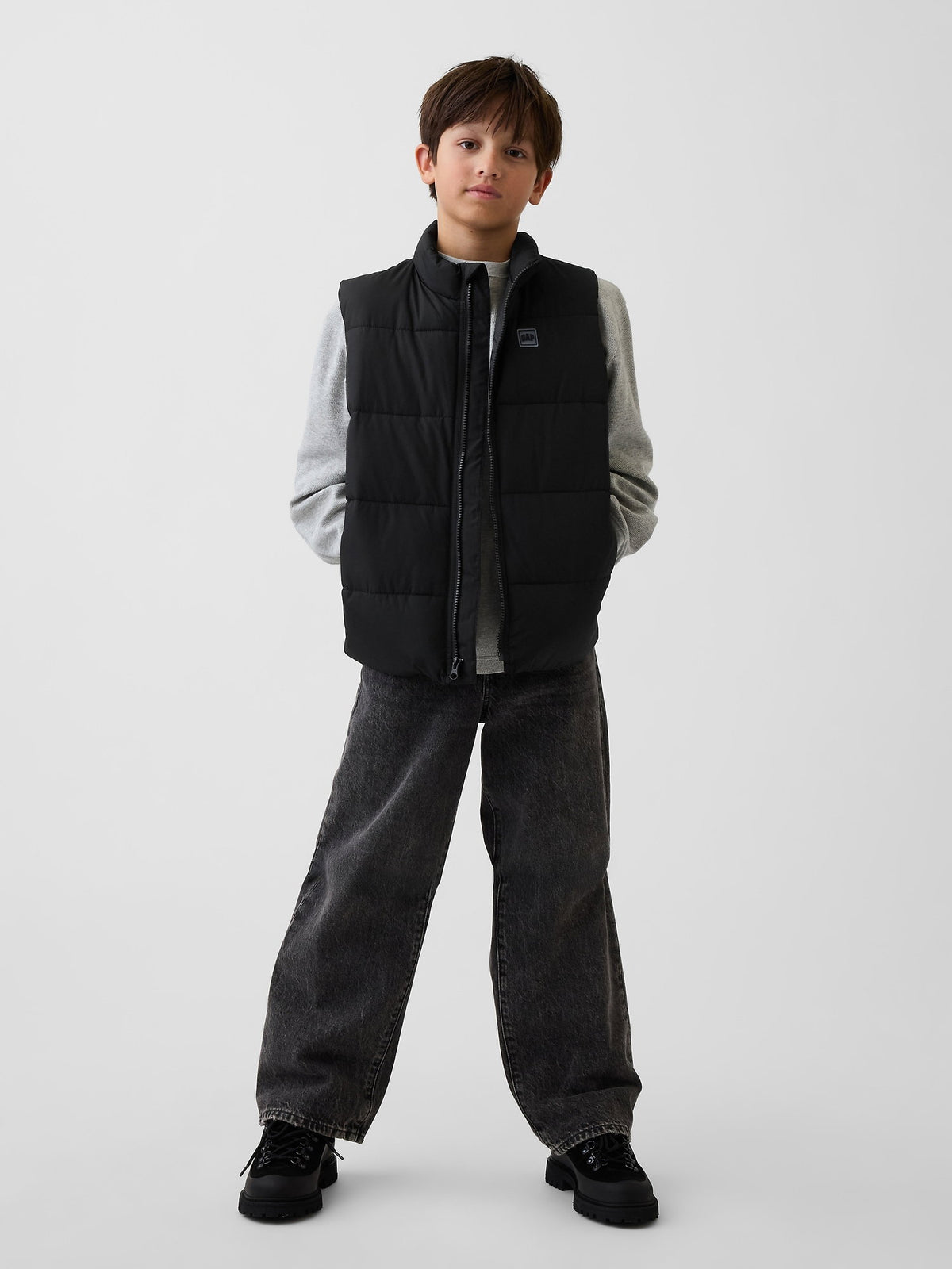Siyah Relaxed Puffer Şişme Yelek