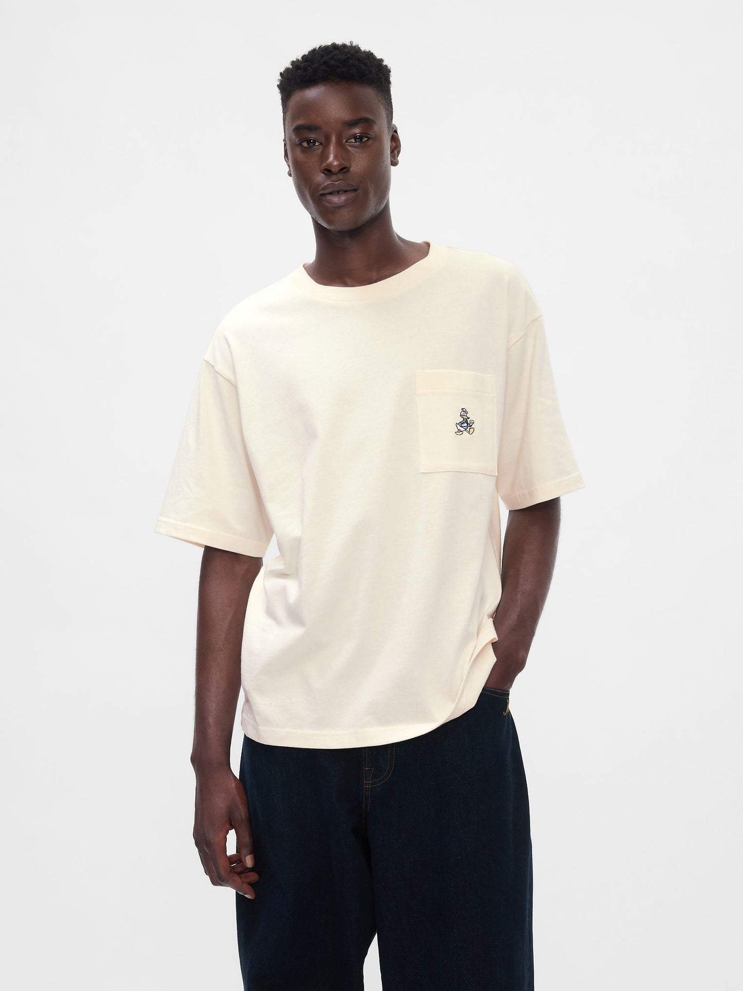 Kırık Beyaz Gap × Disney Heavyweight Cepli T-shirt