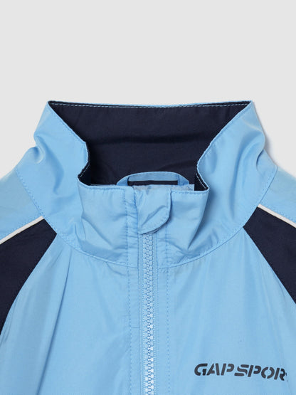 Açık Mavi Relaxed Colorblock Rüzgarlık