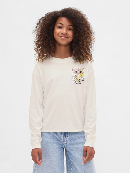 Beyaz Gap × Disney Oversized Grafik T-shirt