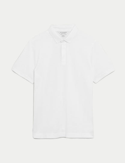 Saf Pamuklu Kısa Kollu Polo Yaka T-shirt