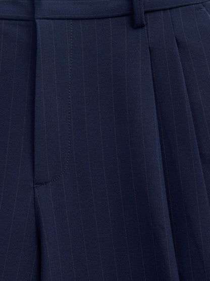 Koyu Mavi Gapstudio Mid Rise Pileli Baggy Pantolon