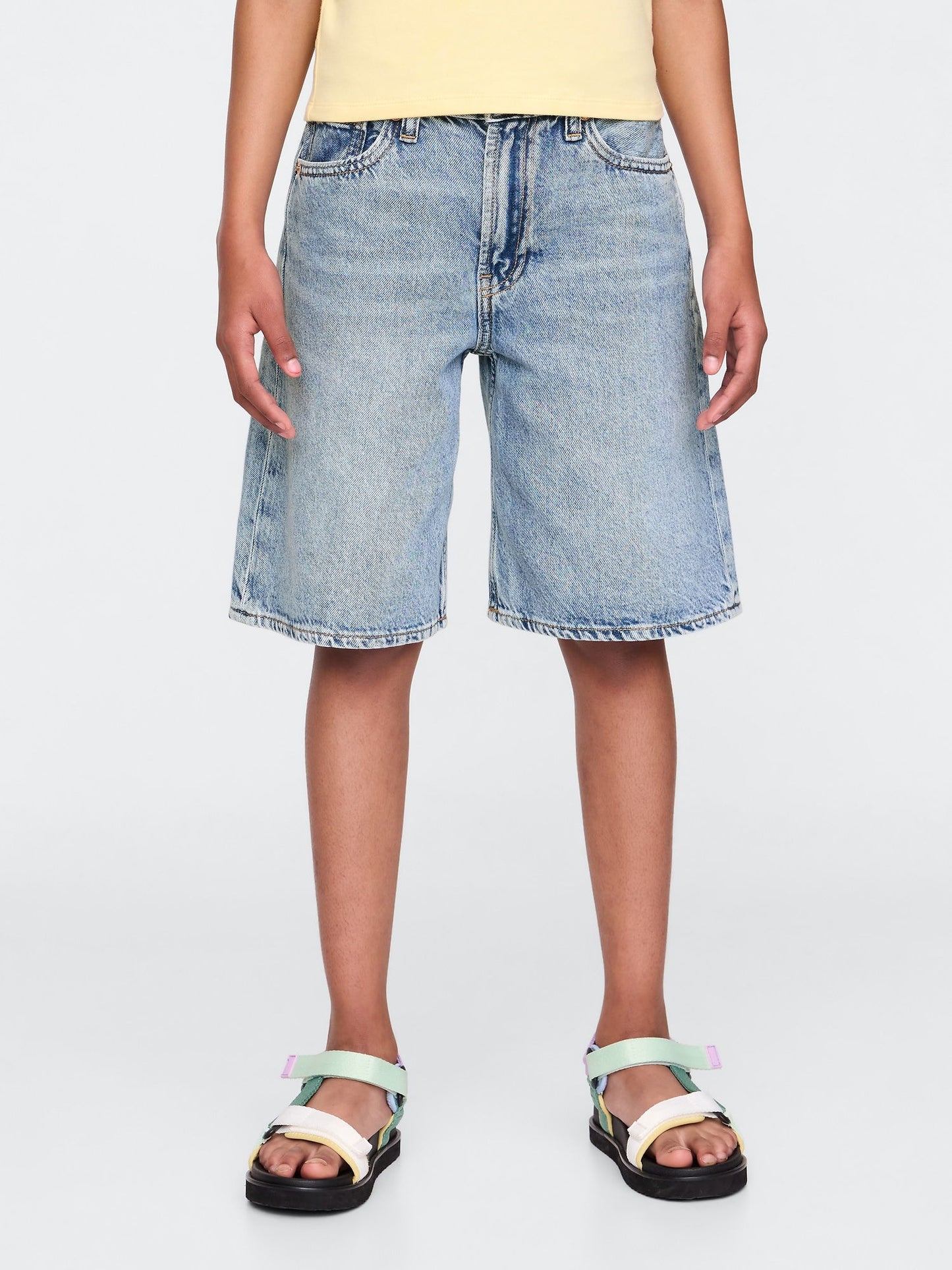 Mavi Mid Rise Longline Denim Şort