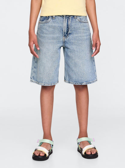 Mavi Mid Rise Longline Denim Şort